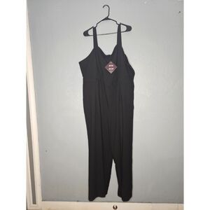 NWT Ava & Viv Black Sleeveless Jumpsuit Plus Size 2X Wide Leg Minimalist